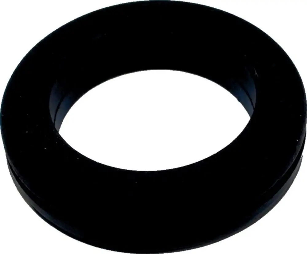 Schwarze Kabeltülle von Wolf, runde Form mit Innenöffnung, geeignet zur Führung und zum Schutz von Kabeln.